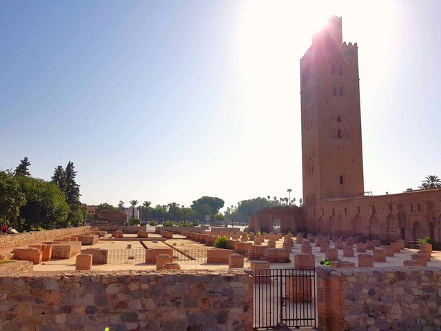 Le minaret de la mosquée Koutoubia, symbole emblématique de Marrakech